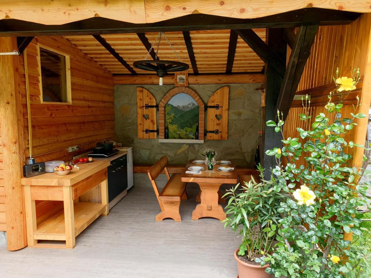 Apartment And Garden House Among The Mountains Podbrdo Bagian luar foto